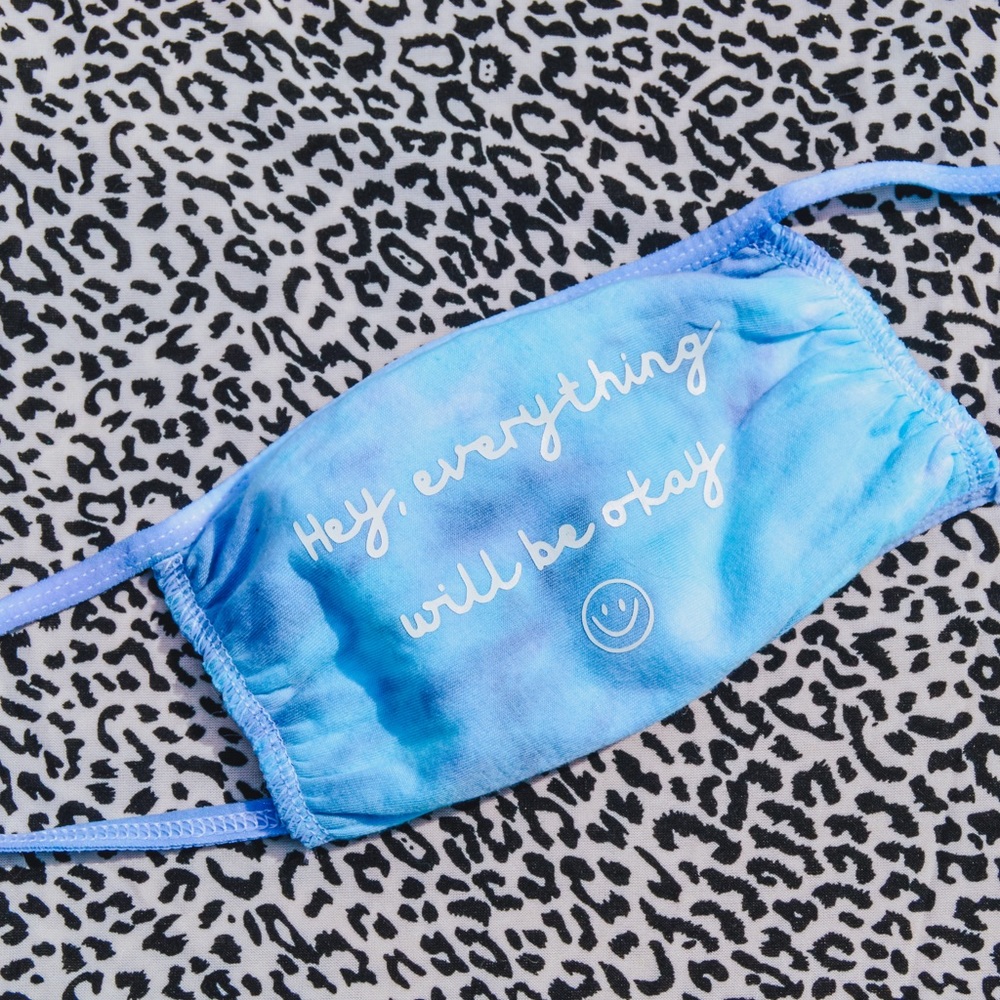 Tie dye smile face mask